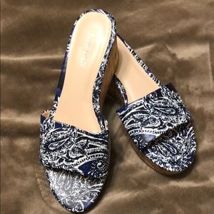 Nine West, Sz 8, wedge slide sandals